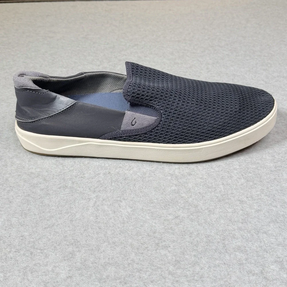 Olukai Lae'ahi Slip On Mens 14 Blue Mesh Lightweight Comfort Beach Shoes Sneaker